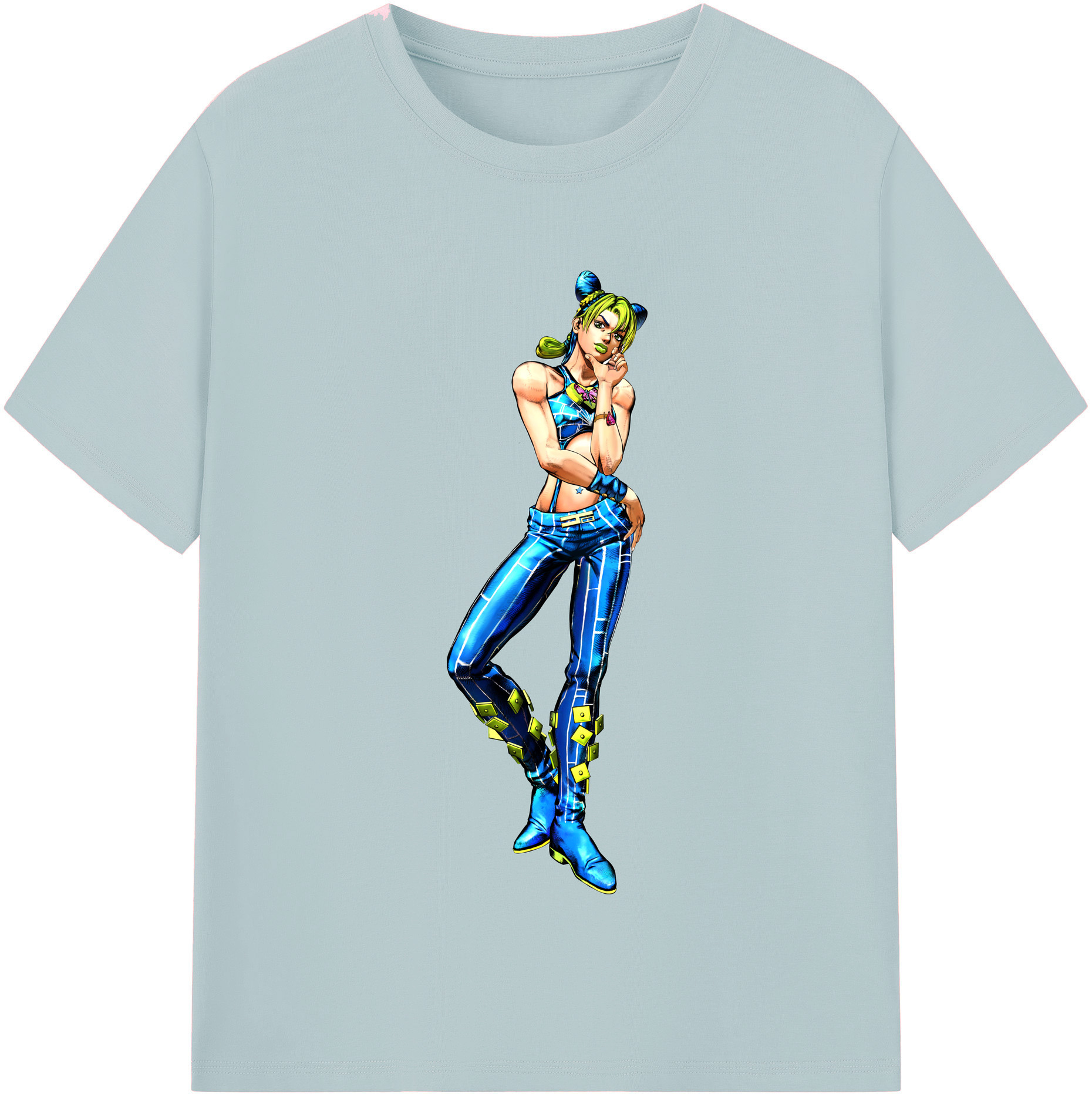 （画像用） "ジョジョの奇妙な冒険 くうじょう ジョリーン JoJo's Bizarre Adventure Jolyne Cujoh " 綿100％半袖Tシャツ（フロントプリント）